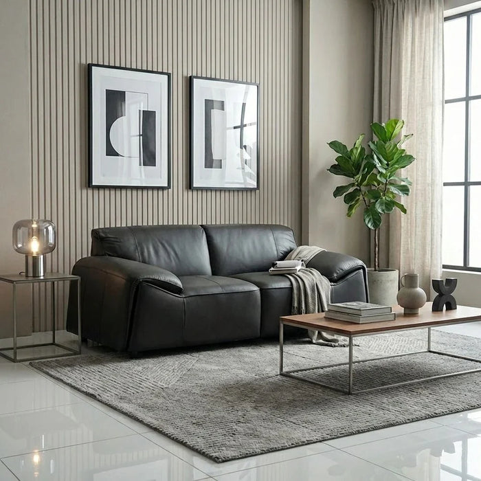 Tokishi 2 Seater Full Leather Sofa - Brown