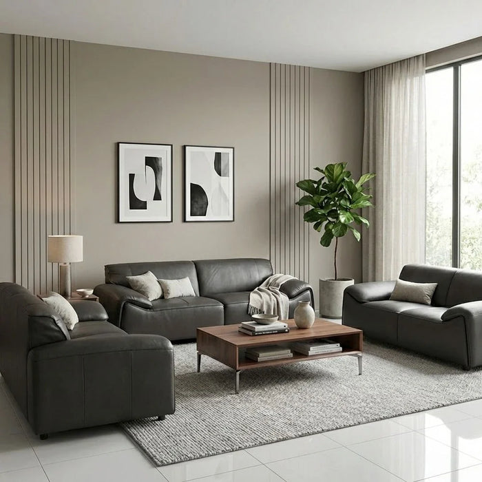 Tokishi 2 Seater Full Leather Sofa - Brown