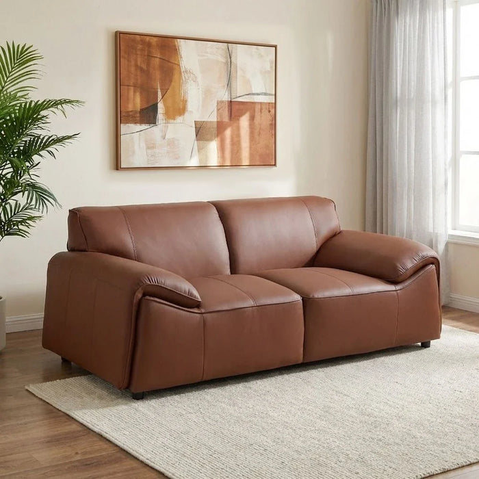 Tokishi 2-Seater Full Leather Sofa - Tan