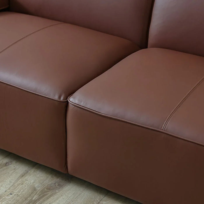 Tokishi 2-Seater Full Leather Sofa - Tan