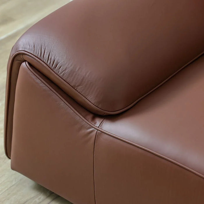 Tokishi 3-Seater Full Leather Sofa - Tan - With 2-Year Warranty