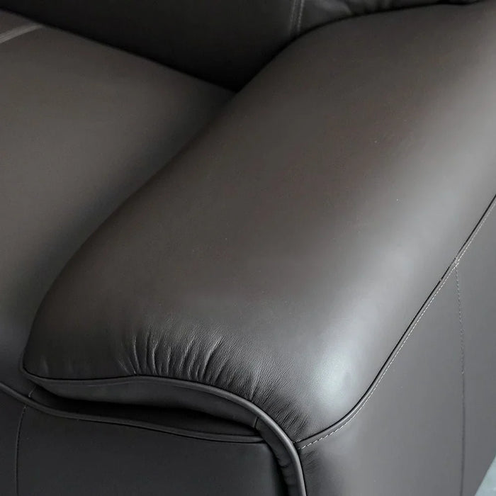 Tokishi 3 Seater Full Leather Sofa - Dark Brown