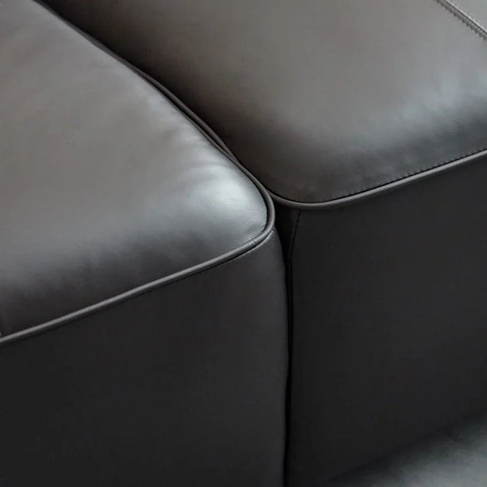 Tokishi 3 Seater Full Leather Sofa - Dark Brown