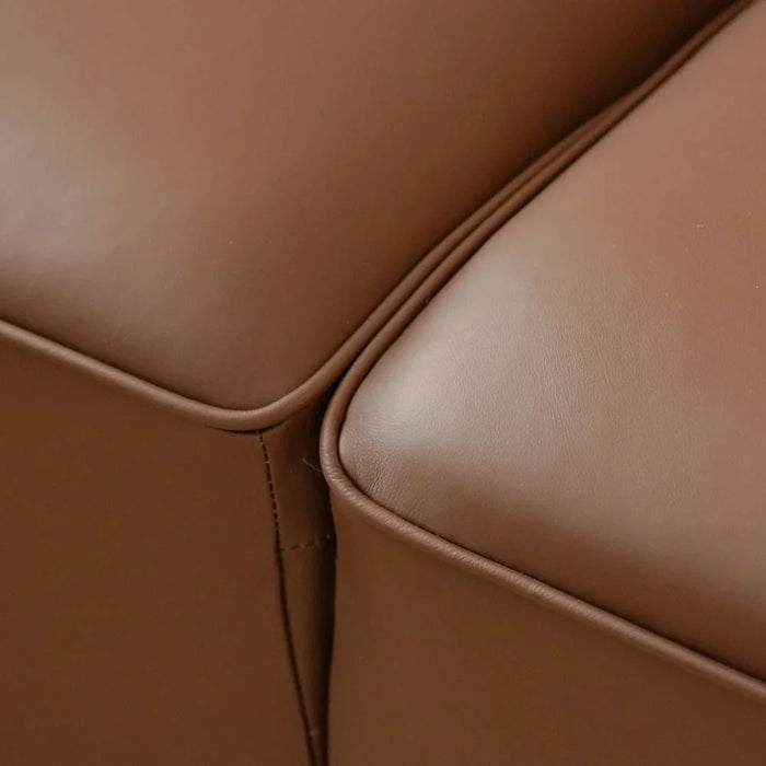 Tokishi 3-Seater Full Leather Corner Sofa - Tan - With 2-Year Warranty