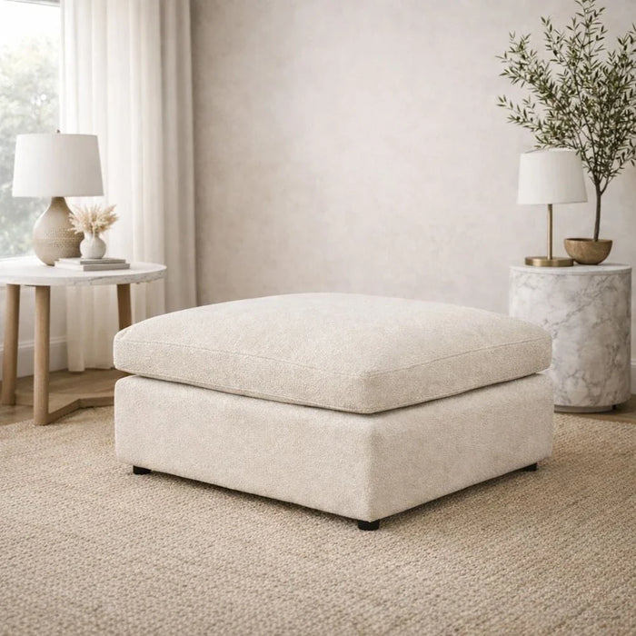 Neithan Ottoman Sofa - Beige - With 2-Year Warranty