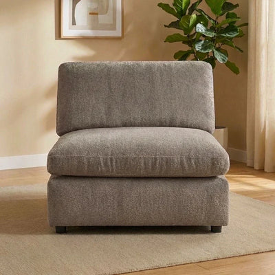 Neithan 1 Seater Armless Fabric Sofa-Taupe