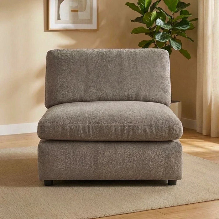 Neithan 1 Seater Armless Fabric Sofa-Taupe