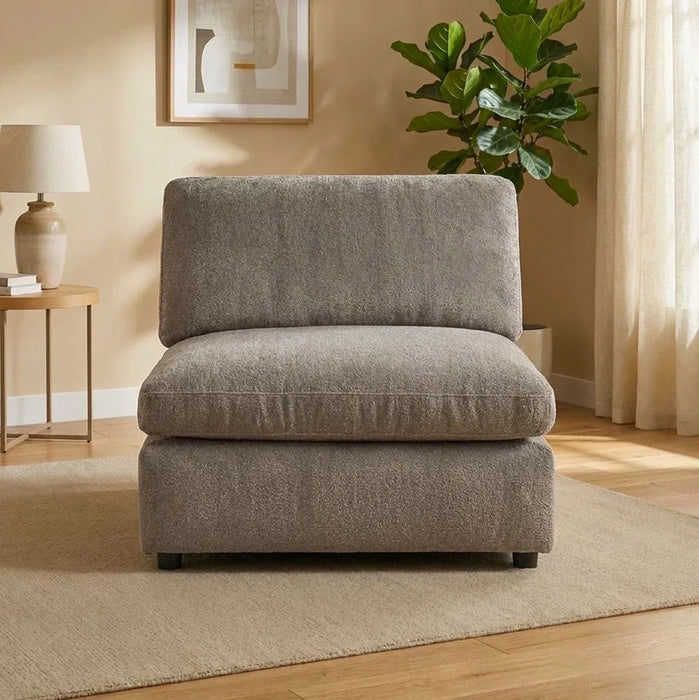 Neithan 1 Seater Armless Fabric Sofa-Taupe