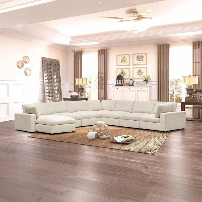 Neithan Corner Wedge Sofa - Beige - With 2-Year Warranty