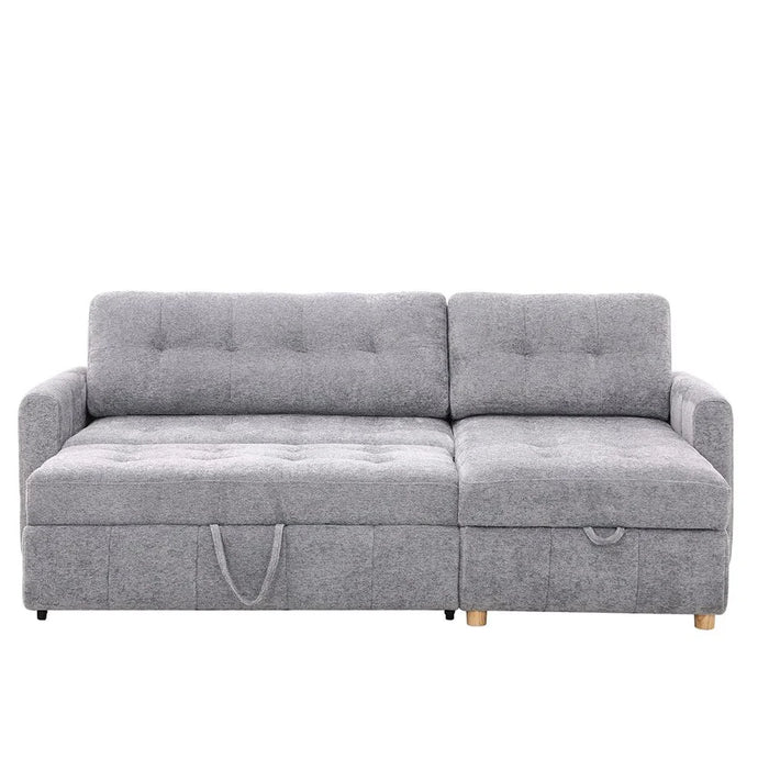 Jaizell 3-Seater Reversible Fabric Corner Sofa Bed with Storage - Grey - With 2-Year Warranty
