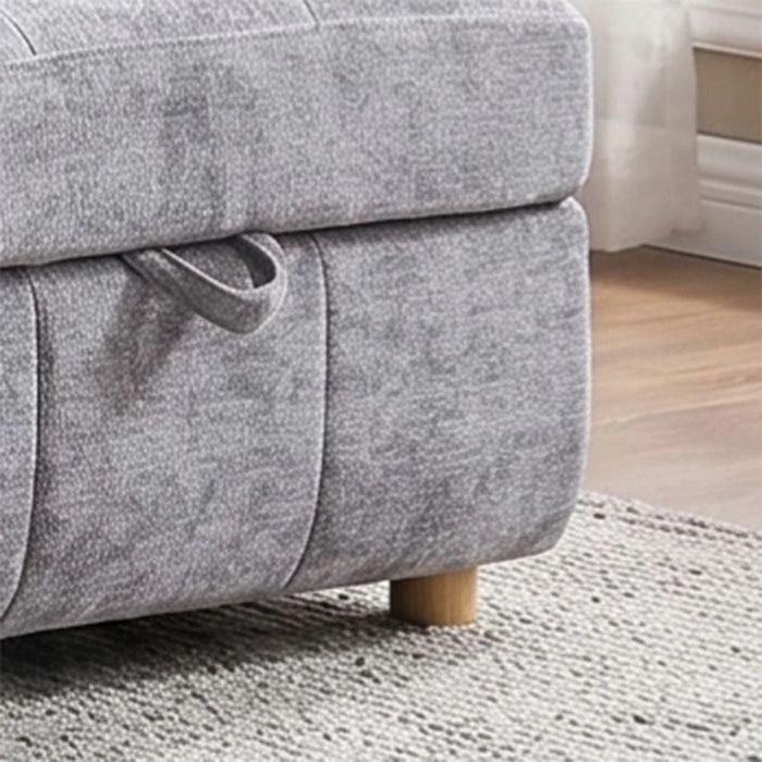 Jaizell 3-Seater Reversible Fabric Corner Sofa Bed with Storage - Grey - With 2-Year Warranty