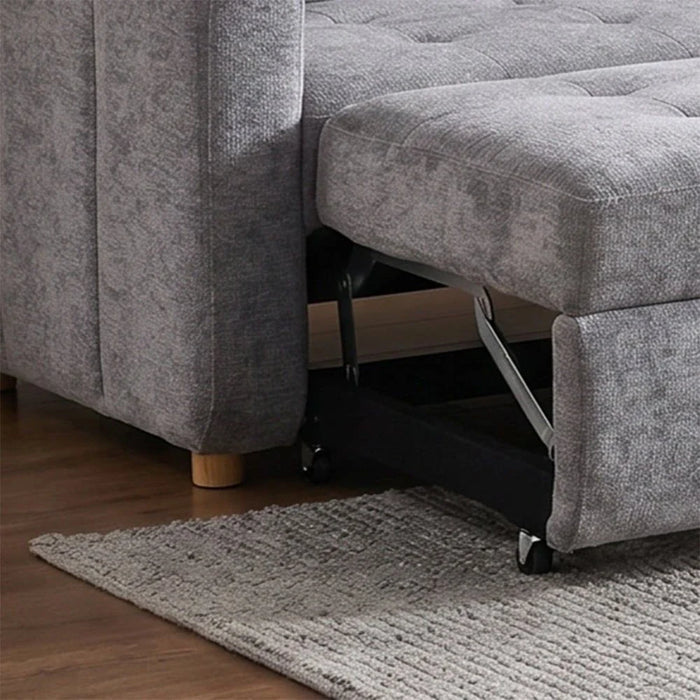 Jaizell 3-Seater Reversible Fabric Corner Sofa Bed with Storage - Grey - With 2-Year Warranty