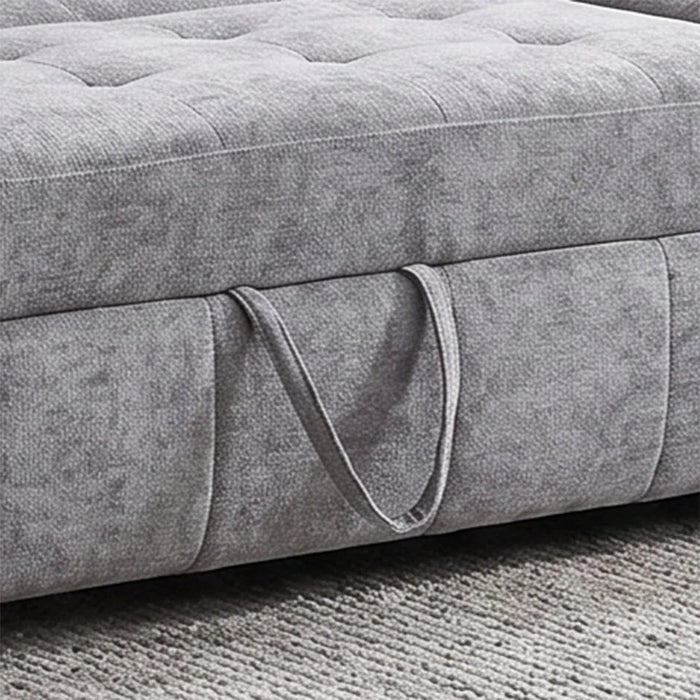 Jaizell 3-Seater Reversible Fabric Corner Sofa Bed with Storage - Grey - With 2-Year Warranty