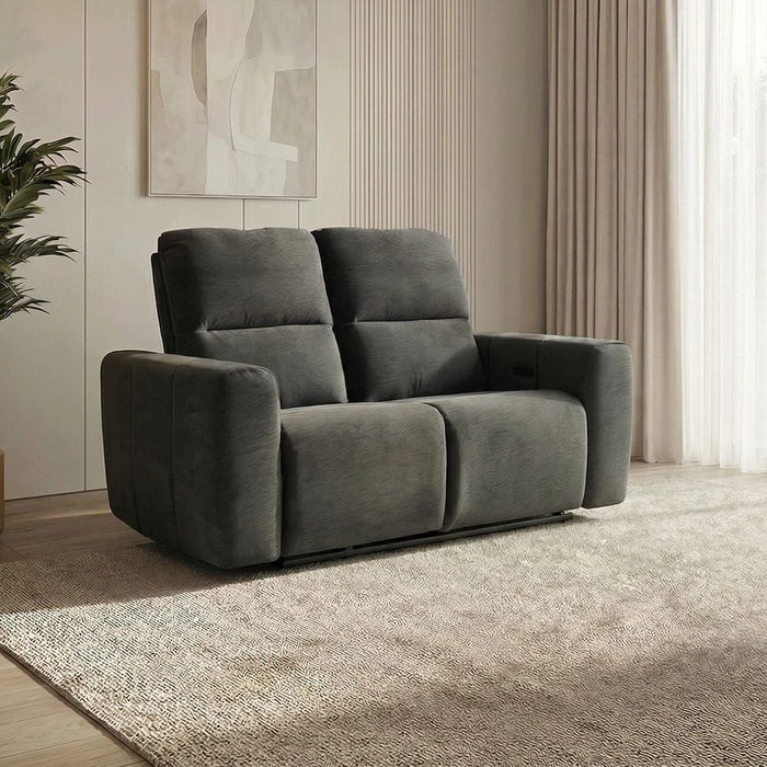 Quantum 2 Seater Fabric Power Motion Recliner- Grey