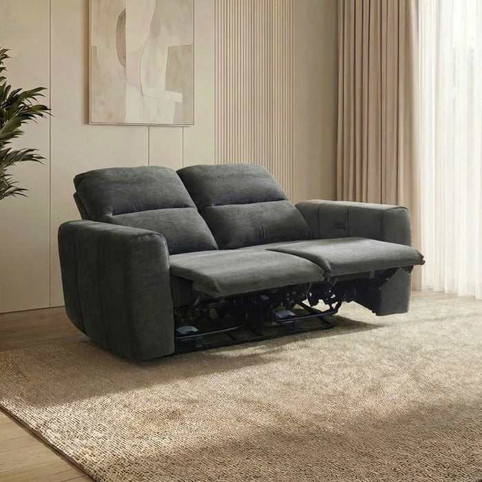 Quantum 2 Seater Fabric Power Motion Recliner- Grey