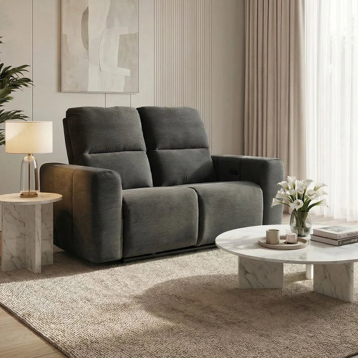Quantum 2 Seater Fabric Power Motion Recliner- Grey