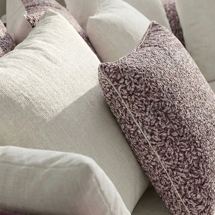 Hadley 6-Seater Sectional Corner Fabric Sofa - Beige/Cherry - With 2-Year Warranty