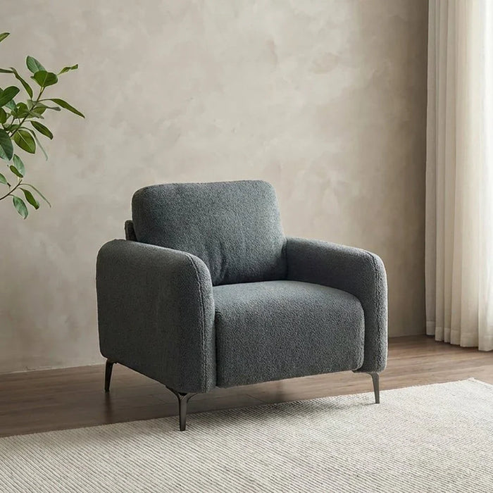 Younes 1-Seater Fabric Sofa - Grey - With 2-Year warranty