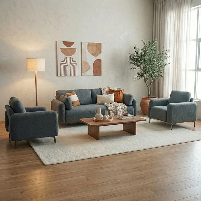 Younes 1-Seater Fabric Sofa - Grey - With 2-Year warranty