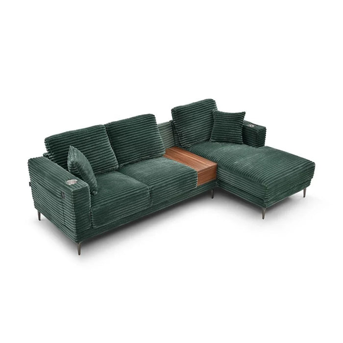 Urvi Fabric Right Corner Sofa - Green - With 2-Year Warranty