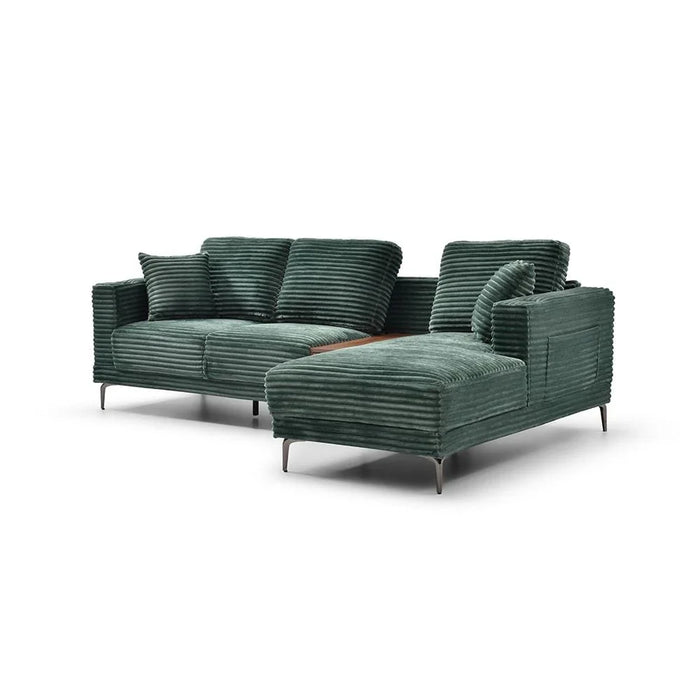 Urvi Fabric Right Corner Sofa - Green - With 2-Year Warranty