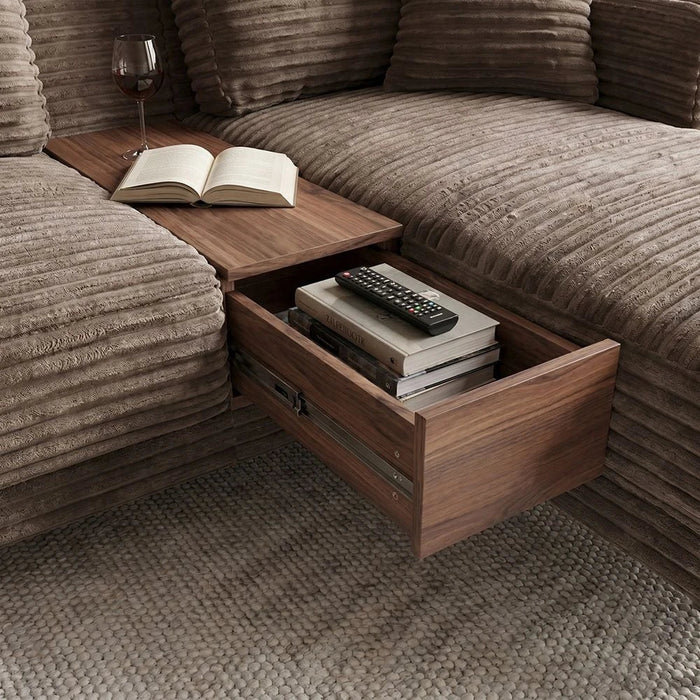Urvi Fabric Right Corner Sofa - Light Grey - With 2-Year Warranty