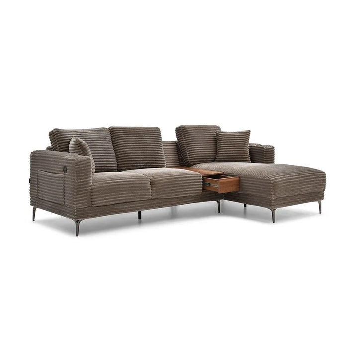 Urvi Fabric Right Corner Sofa - Light Grey - With 2-Year Warranty