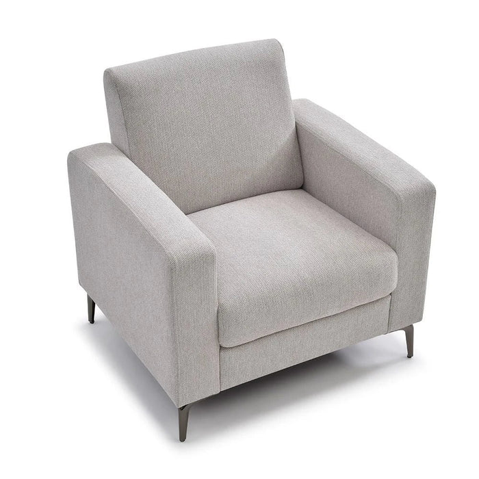 Theodora 6-Seater Fabric Sofa Set with Side Pocket & USB Port - Light Grey - With 2-Year Warranty