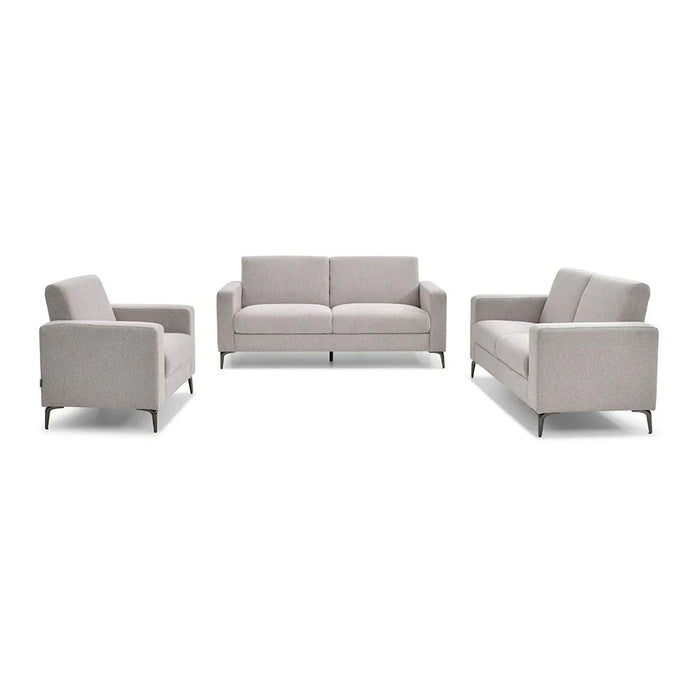 Theodora 6-Seater Fabric Sofa Set with Side Pocket & USB Port - Light Grey - With 2-Year Warranty