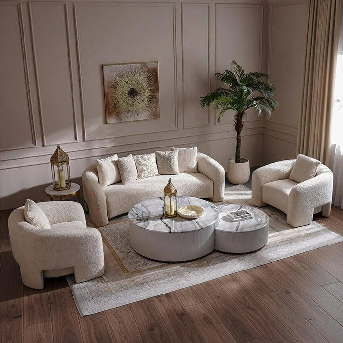 Zairah 3-Seater Fabric Sofa - Beige - With 2-Year Warranty