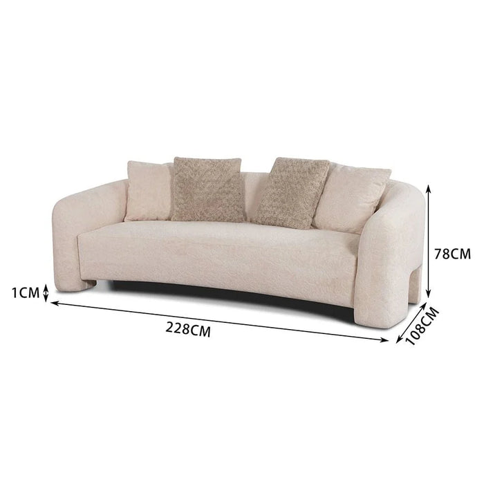 Zairah 3-Seater Fabric Sofa - Beige - With 2-Year Warranty