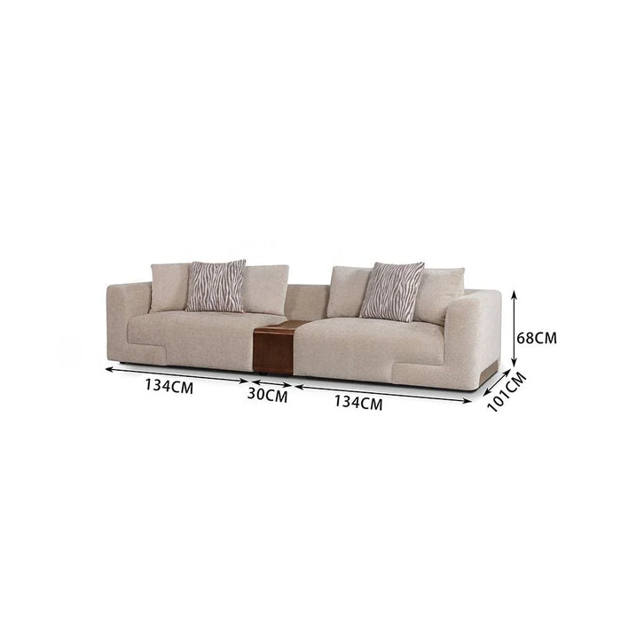 Vance 4-Seater Fabric Sofa - Beige - With 2-Year Warranty