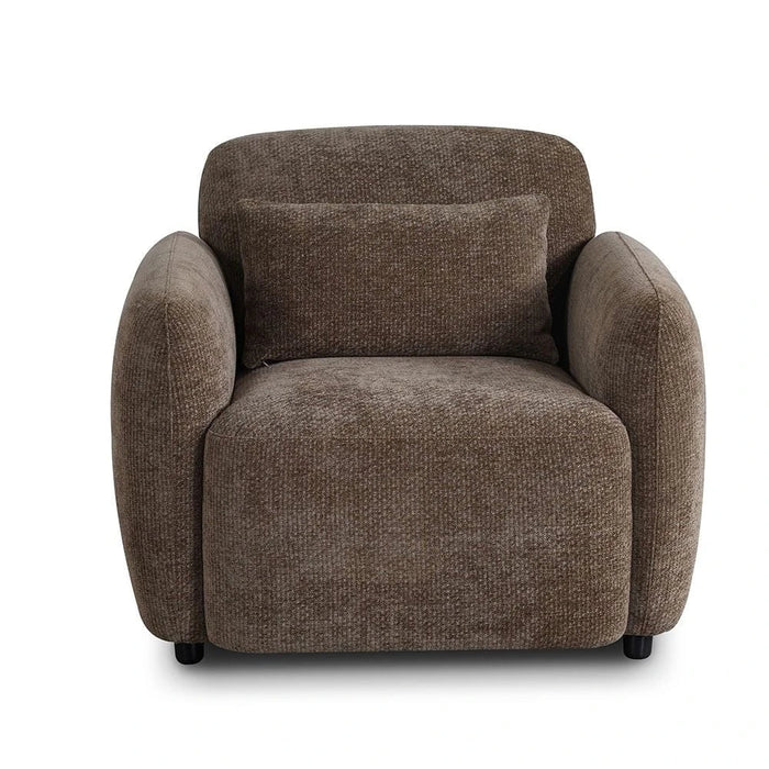 Vance 1 Seater Fabric Sofa-Brown