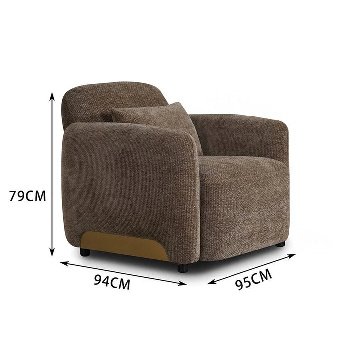 Vance 1 Seater Fabric Sofa-Brown