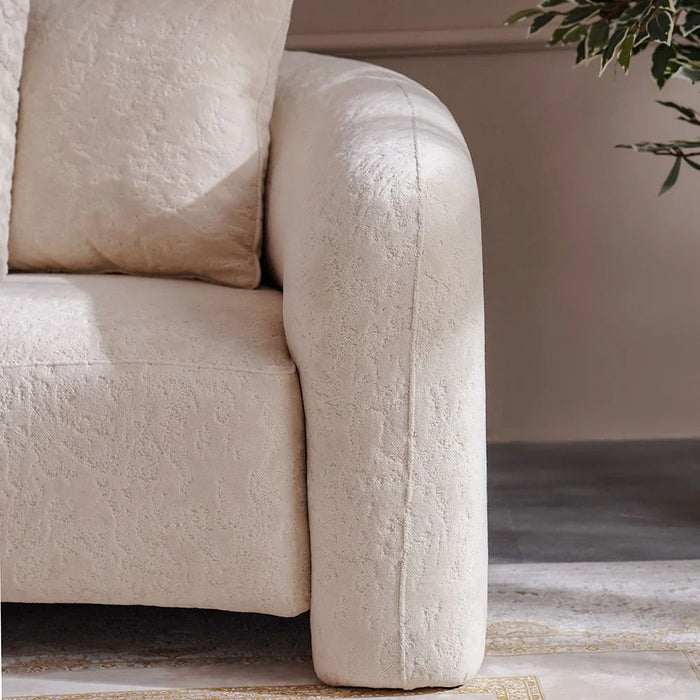 Zairah 1 Seater Fabric Sofa-Beige