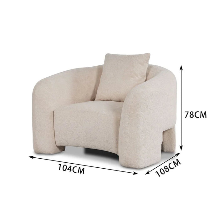 Zairah 1 Seater Fabric Sofa-Beige