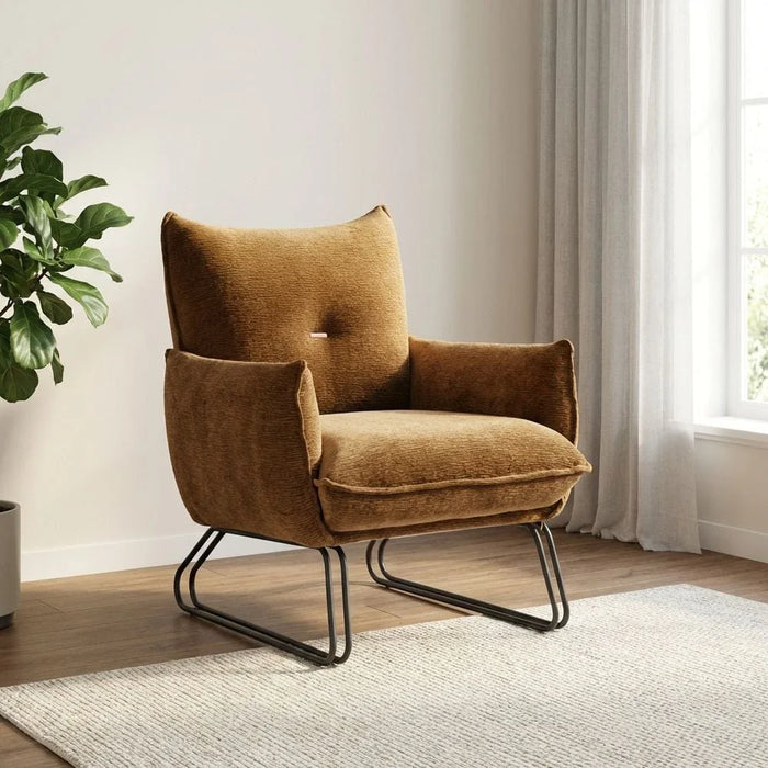 Javon 1-Seater Fabric Sofa - Rust - With 2-Year Warranty