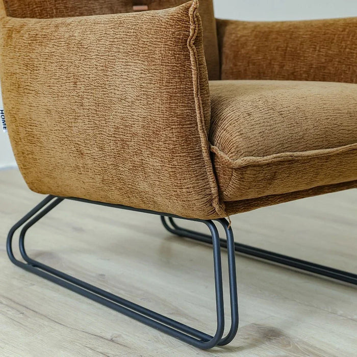 Javon 1-Seater Fabric Sofa - Rust - With 2-Year Warranty
