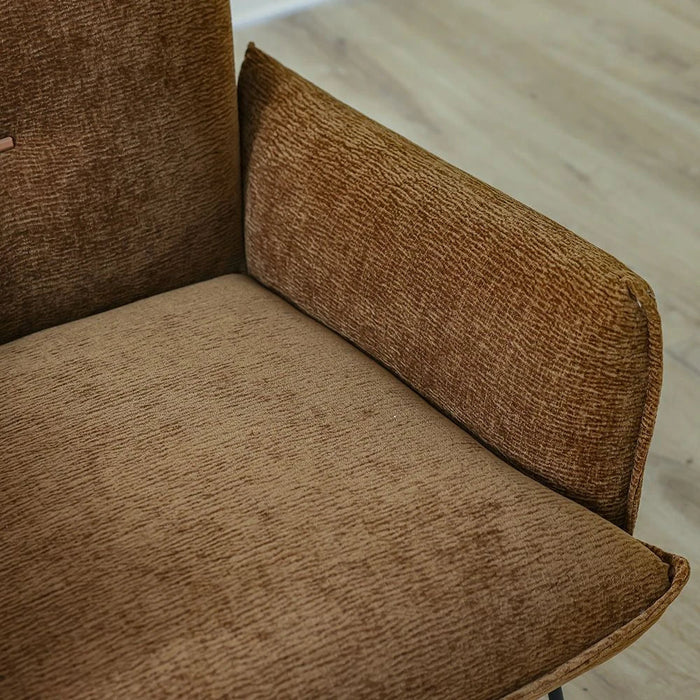 Javon 1-Seater Fabric Sofa - Rust - With 2-Year Warranty