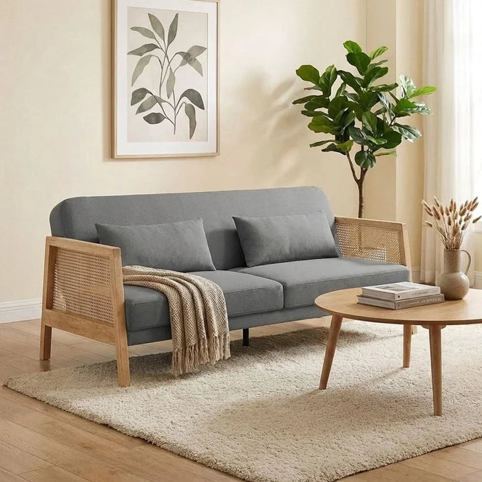 Lunor 3-Seater Fabric Sofa Bed - Grey - With 2-Year Warranty