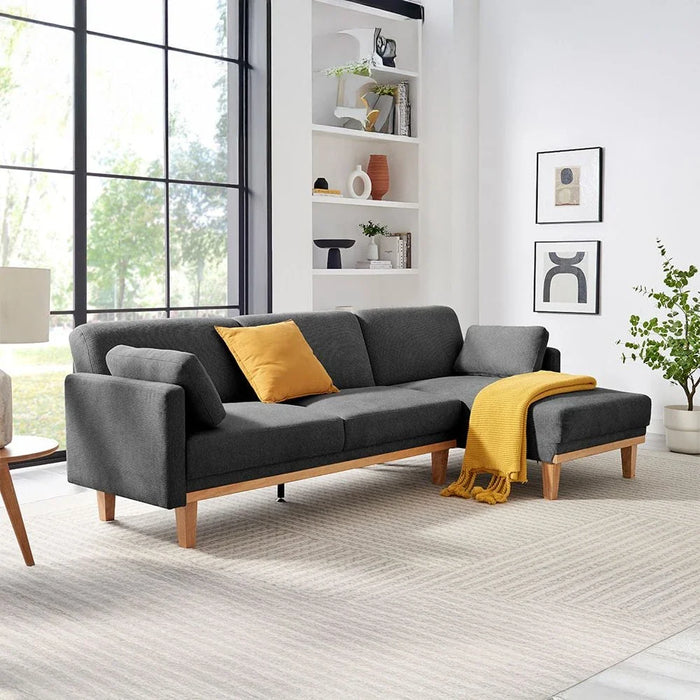 Tavo Reversible Corner Fabric Sofa -Grey