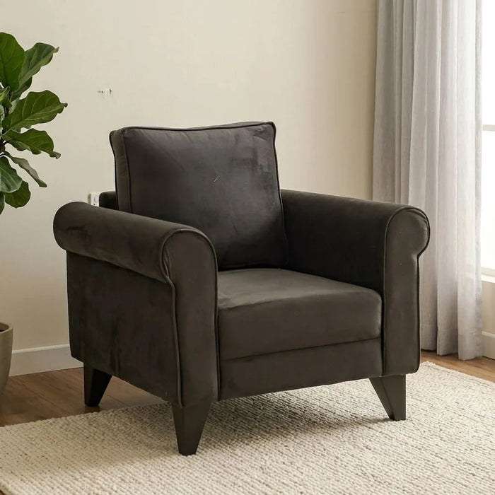 Rilon 1 Seater Fabric Sofa - Dark Grey