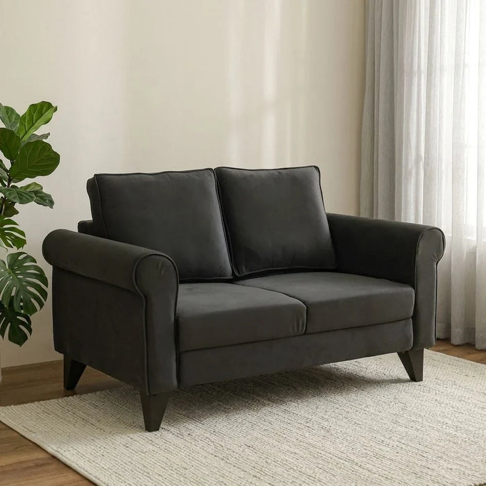 Rilon 2 Seater Fabric Sofa - Dark Grey