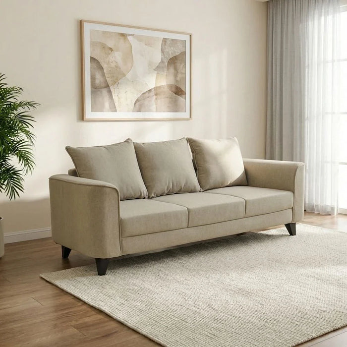 Munet  3 Seater Fabric Sofa - Beige