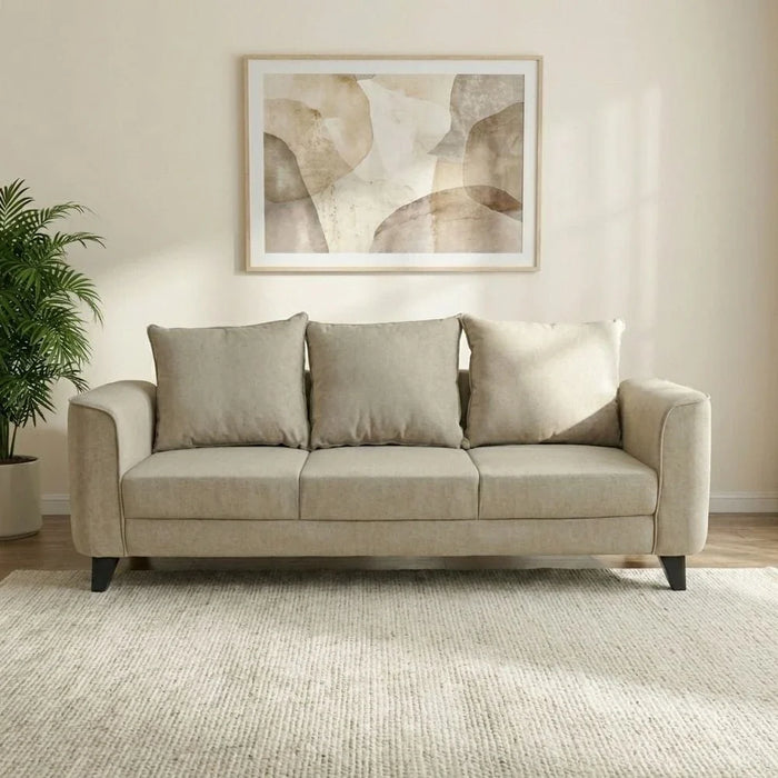Munet  3 Seater Fabric Sofa - Beige