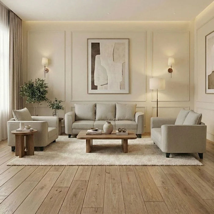 Munet  3 Seater Fabric Sofa - Beige
