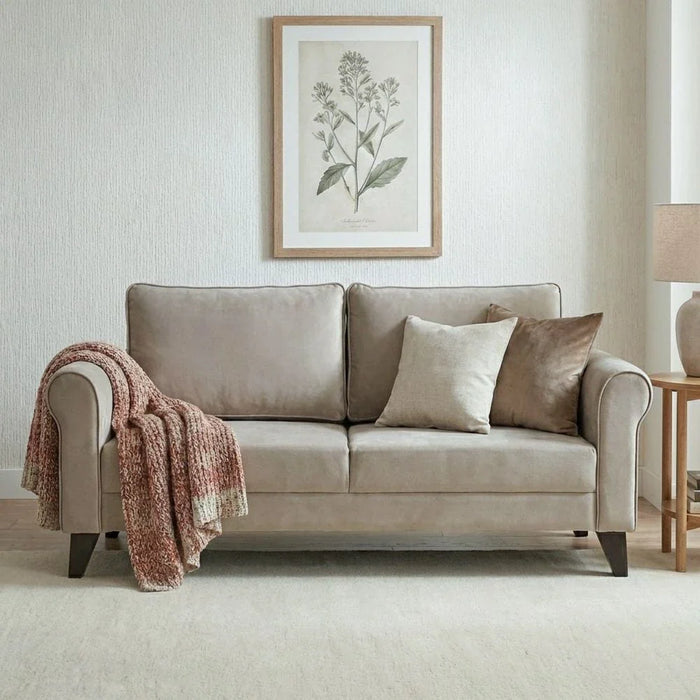 Rilon 3 Seater Fabric Sofa - Beige