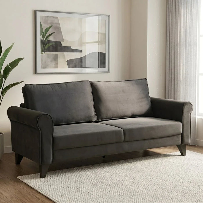 Rilon 3 Seater Fabric Sofa - Dark Grey