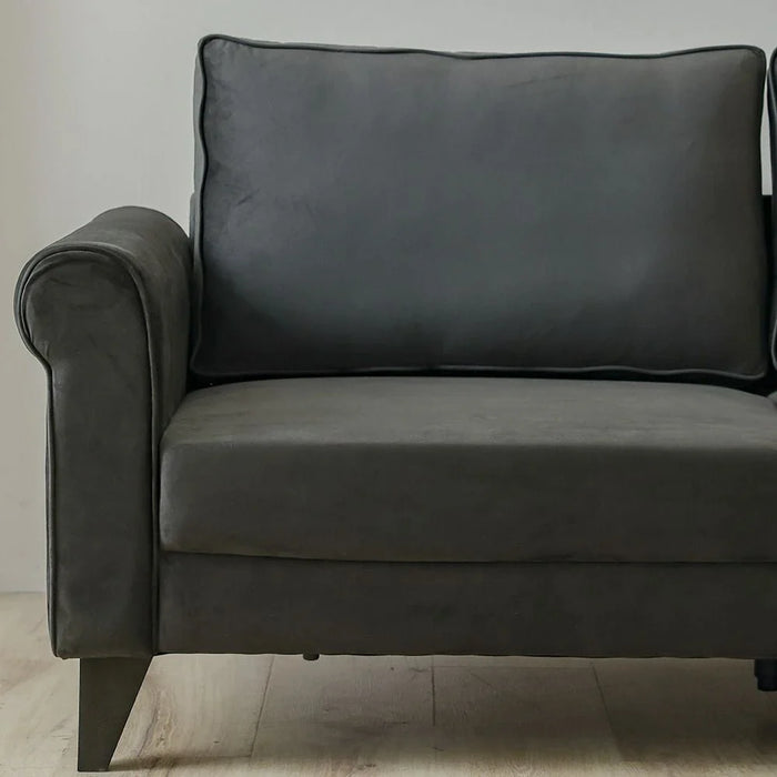 Rilon 3 Seater Fabric Sofa - Dark Grey