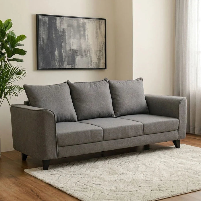 Munet  3 Seater Fabric Sofa - Grey